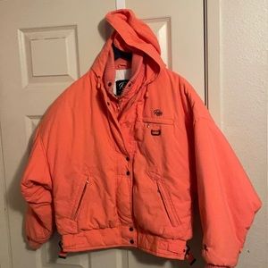 Roffe Vintage Peach Ski Jacket Size 10 with hood